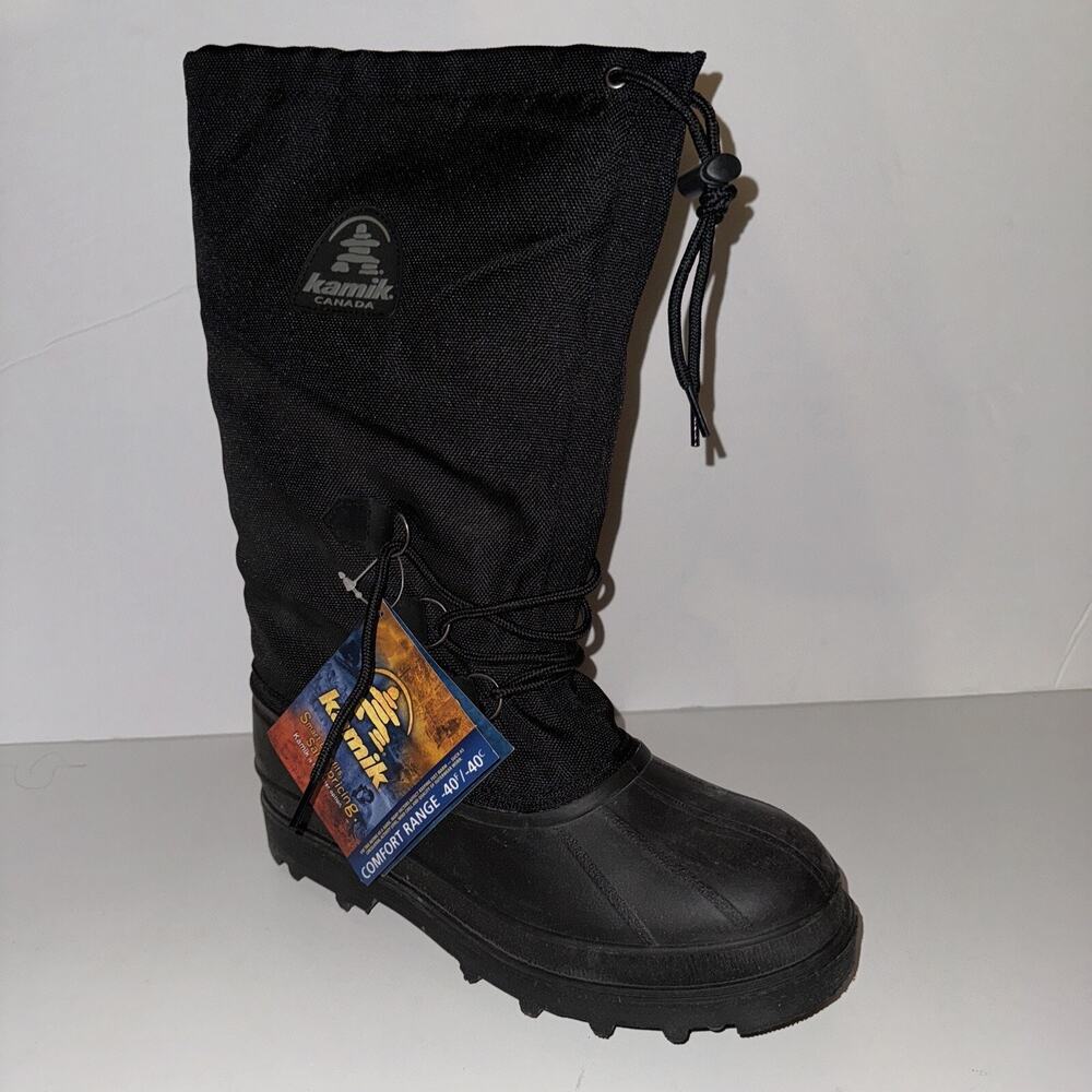 New Kamik K2 Canada Canuck Winter Snow Boots Size 8 Black Waterproof Insulated